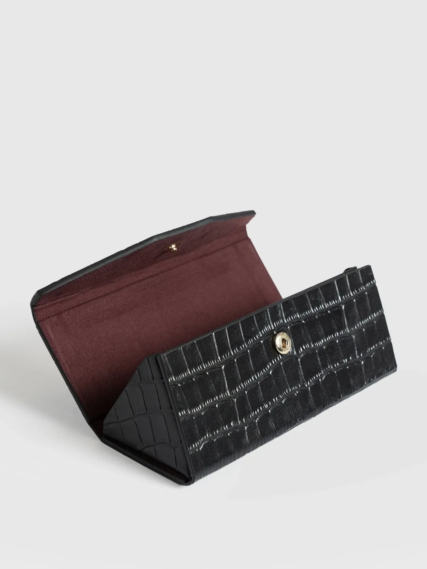 Accessories|Leather|Saint and Sofia Sunglasses Case - Black Croc