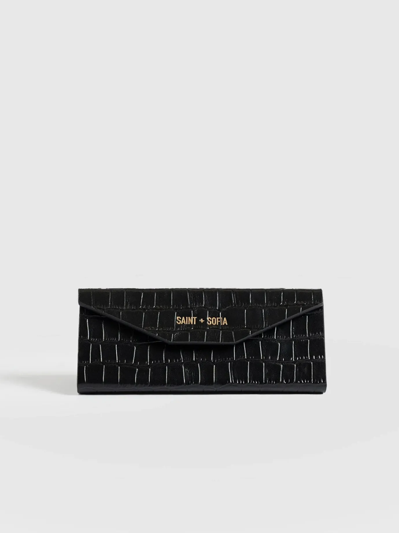 Accessories|Leather|Saint and Sofia Sunglasses Case - Black Croc