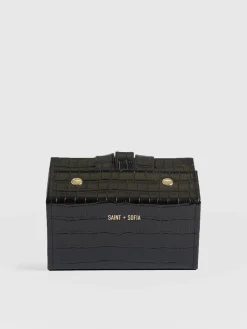 Accessories|Leather|Saint and Sofia Sunglasses Multi Case - Black Croc