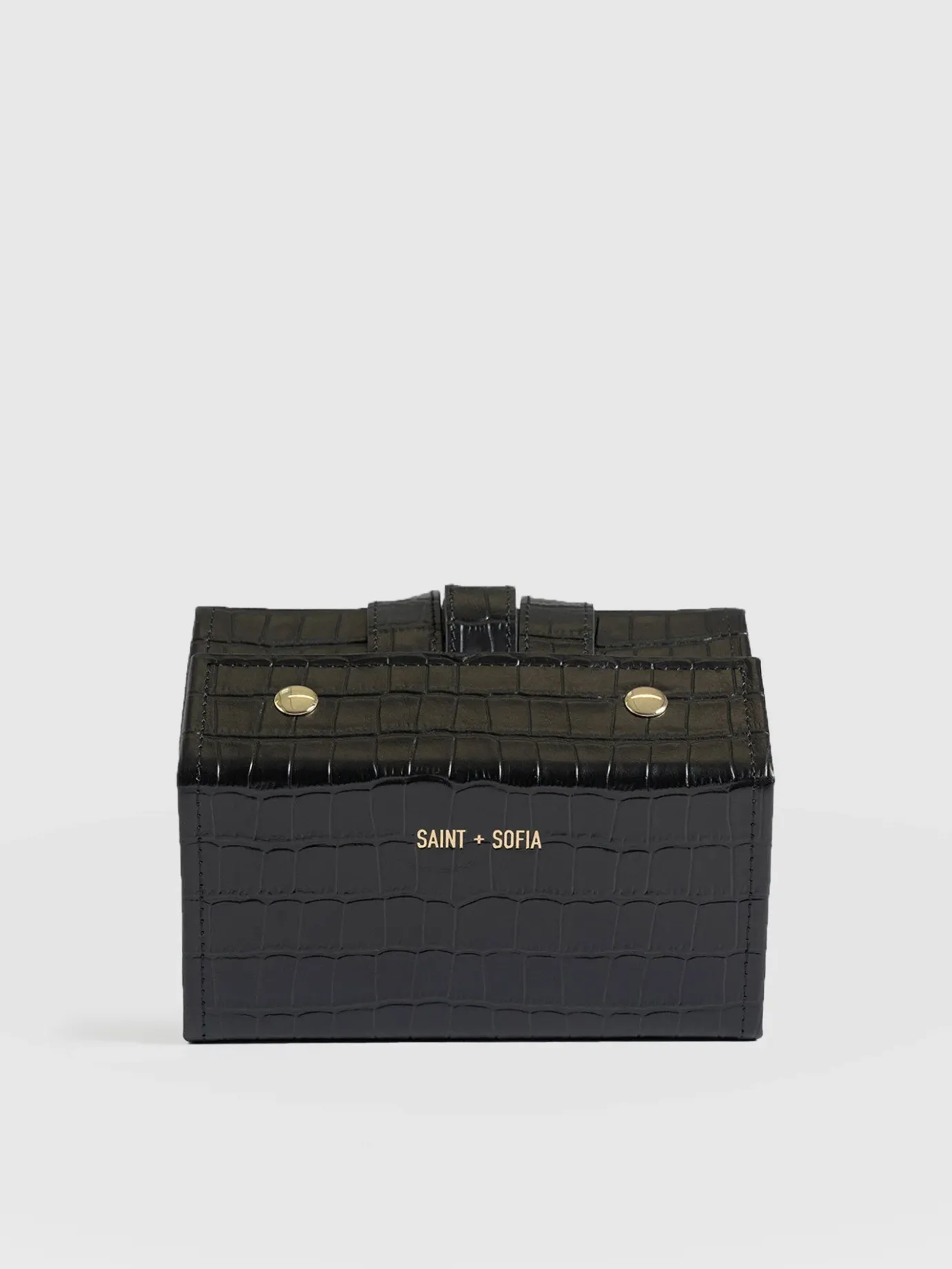 Accessories|Leather|Saint and Sofia Sunglasses Multi Case - Black Croc
