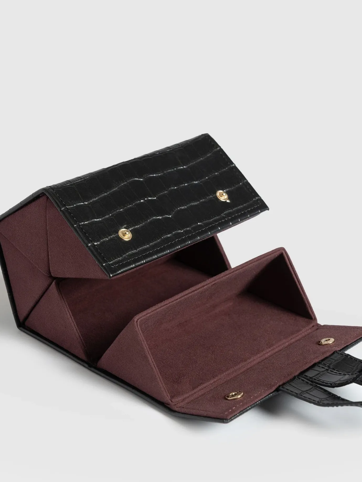Accessories|Leather|Saint and Sofia Sunglasses Multi Case - Black Croc
