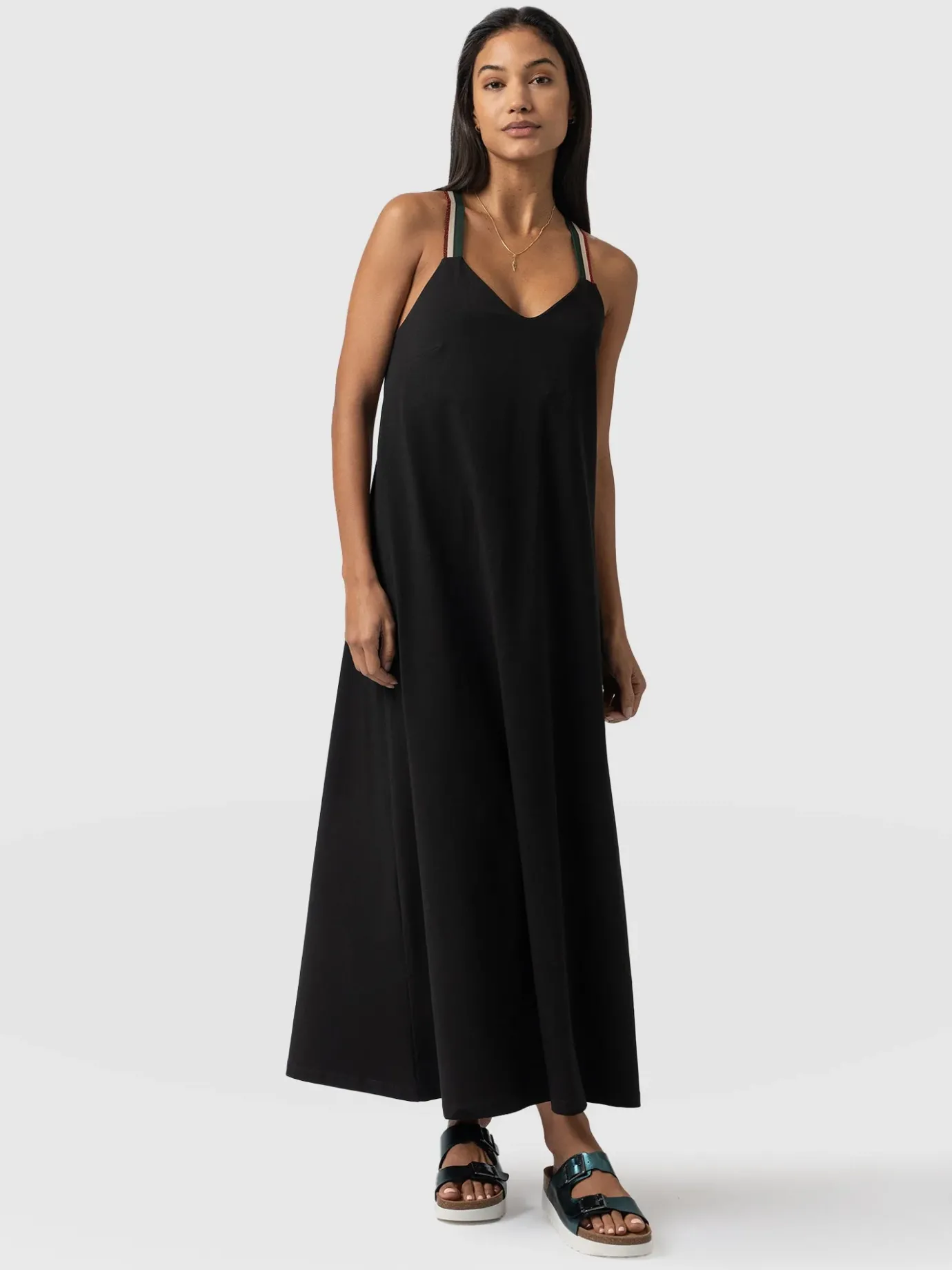 Dresses|Saint and Sofia Sunset Dress Black - Red Lurex