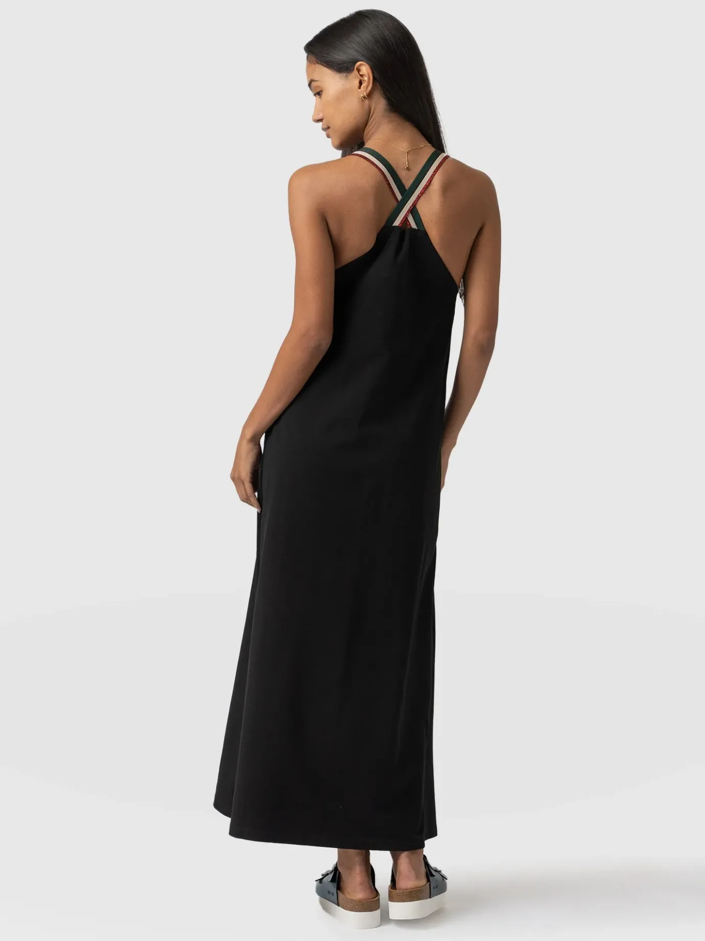 Dresses|Saint and Sofia Sunset Dress Black - Red Lurex