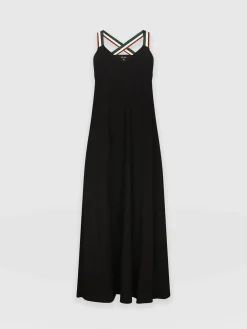 Dresses|Saint and Sofia Sunset Dress Black - Red Lurex