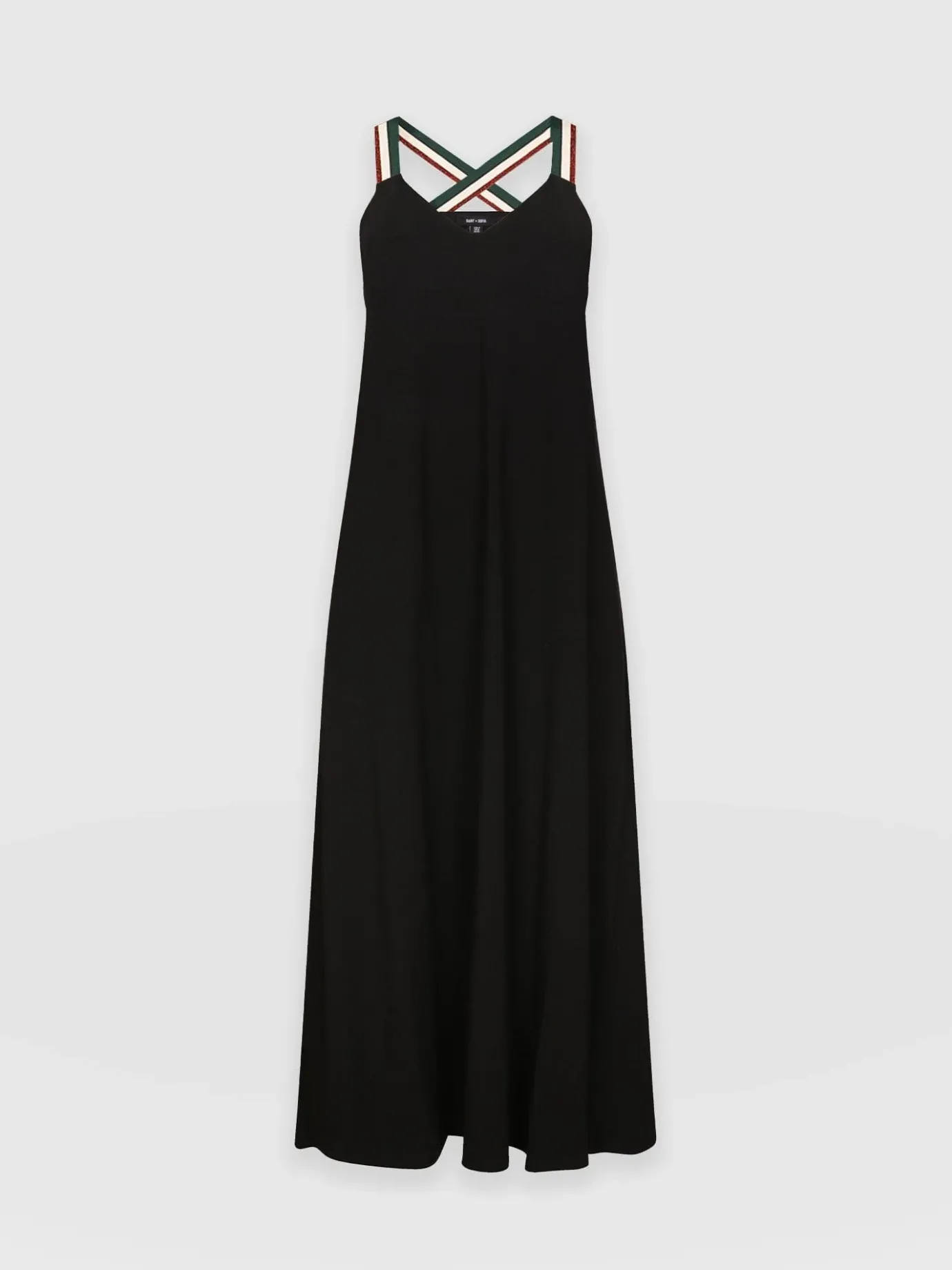 Dresses|Saint and Sofia Sunset Dress Black - Red Lurex