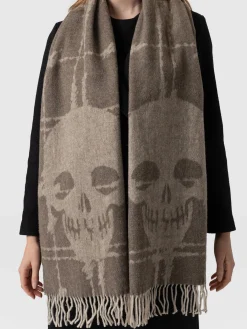 Scarves & Hats|Saint and Sofia Sutton Skull Scarf - Beige