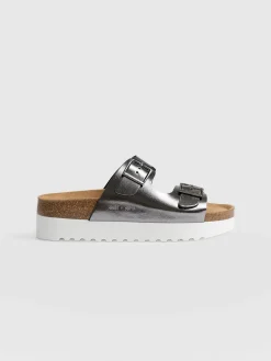 Clogs & Slides|Sandals|Saint and Sofia Sutton Slide - Gunmetal