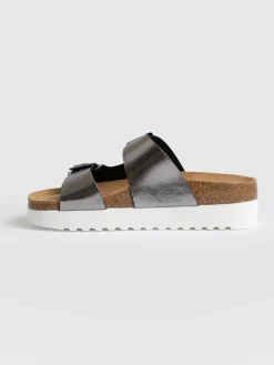 Clogs & Slides|Sandals|Saint and Sofia Sutton Slide - Gunmetal