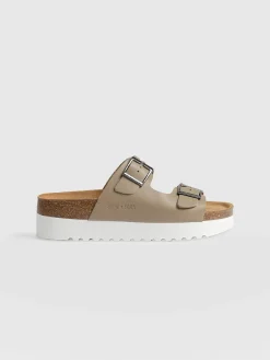 Clogs & Slides|Sandals|Saint and Sofia Sutton Slide - Taupe