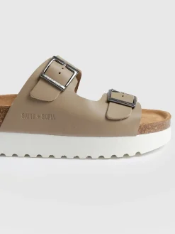 Clogs & Slides|Sandals|Saint and Sofia Sutton Slide - Taupe
