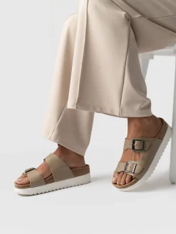 Clogs & Slides|Sandals|Saint and Sofia Sutton Slide - Taupe