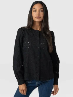 Blouses & Shirts|Saint and Sofia Tabitha Blouse - Black Broderie