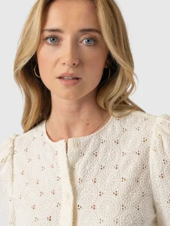 T-shirts & Tanks|Blouses & Shirts|Saint and Sofia Tabitha Short Sleeve Blouse - Cream