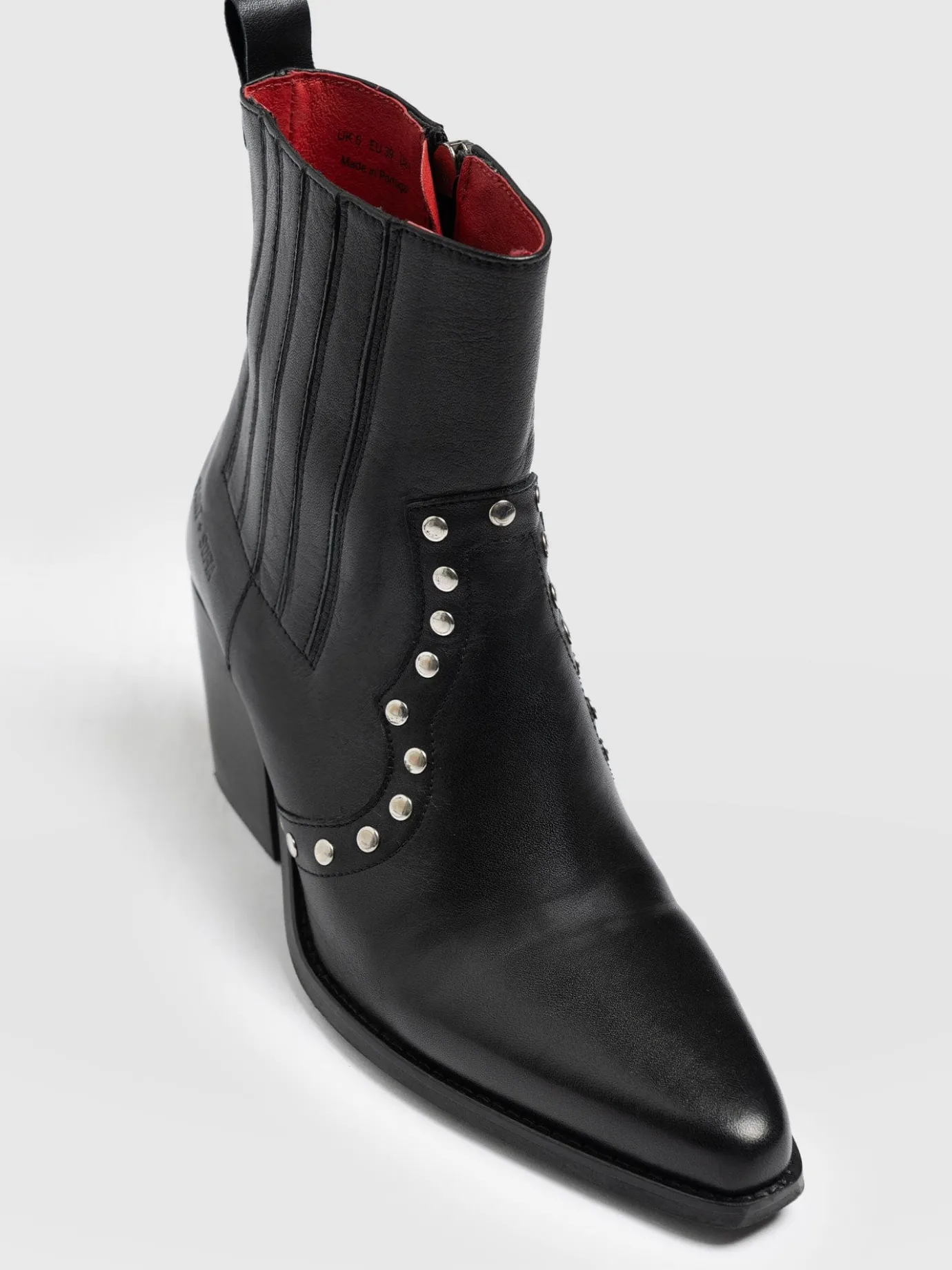 Boots|Shoes|Saint and Sofia Texas Studded Boot - Black