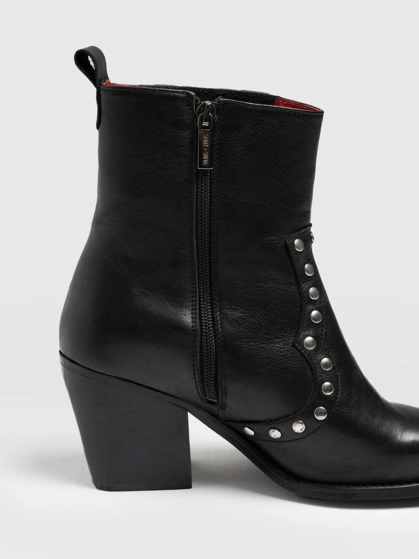 Boots|Shoes|Saint and Sofia Texas Studded Boot - Black