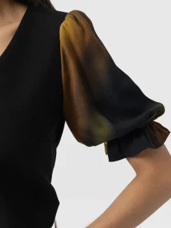 T-shirts & Tanks|Saint and Sofia Tori Puff Sleeve Top - Yellow Gradient