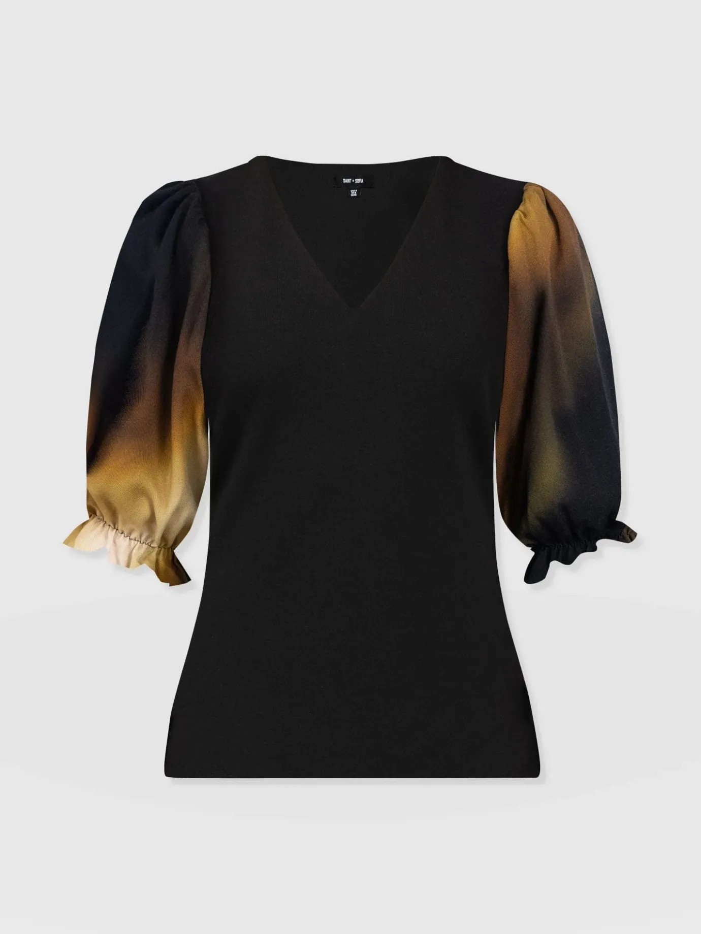 T-shirts & Tanks|Saint and Sofia Tori Puff Sleeve Top - Yellow Gradient