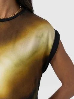T-shirts & Tanks|Saint and Sofia Turn Up Contrast Tee - Yellow Gradient