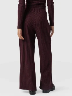 Pants|Saint and Sofia Victory Rib Wide Leg Pant - Burgundy