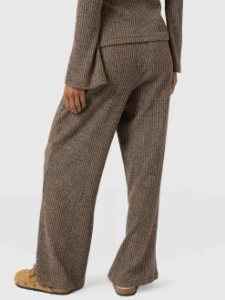 Pants|Saint and Sofia Victory Rib Wide Leg Pant - Beige