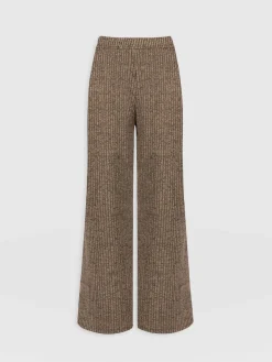 Pants|Saint and Sofia Victory Rib Wide Leg Pant - Beige
