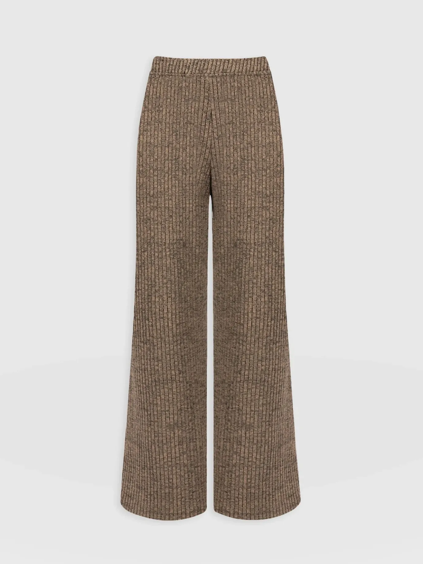 Pants|Saint and Sofia Victory Rib Wide Leg Pant - Beige