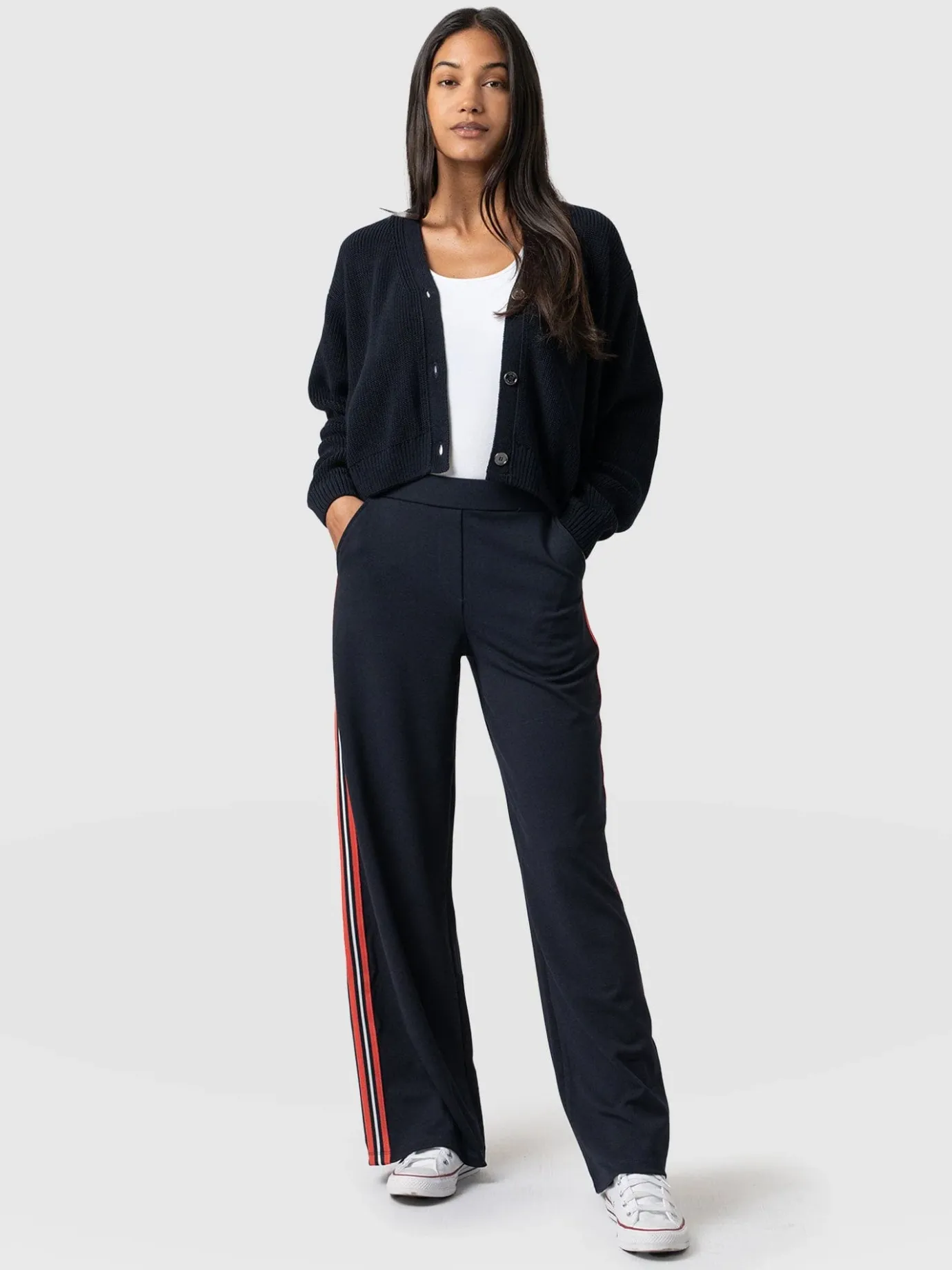 Pants|Saint and Sofia Victory Straight Leg Pant - Navy/Red Stripe