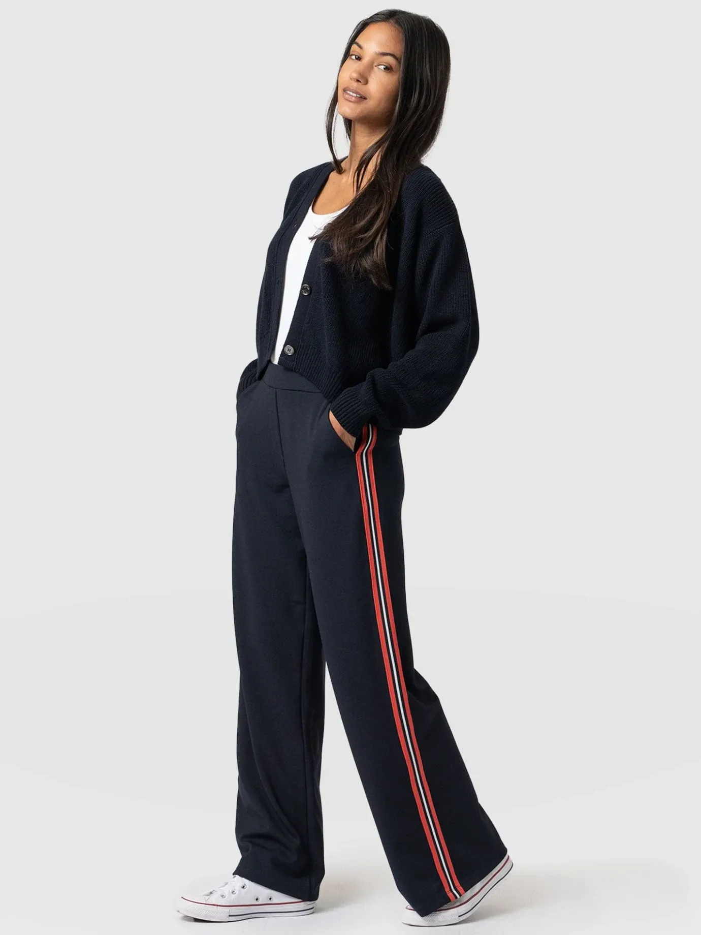 Pants|Saint and Sofia Victory Straight Leg Pant - Navy/Red Stripe