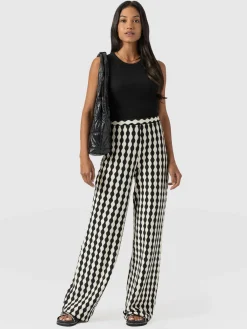 Pants|Saint and Sofia Victory Wide Leg Pant - Black/Cream