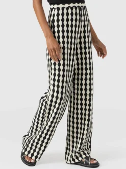 Pants|Saint and Sofia Victory Wide Leg Pant - Black/Cream