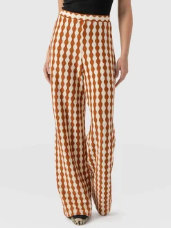 Pants|Saint and Sofia Victory Wide Leg Pant - Brown/Cream