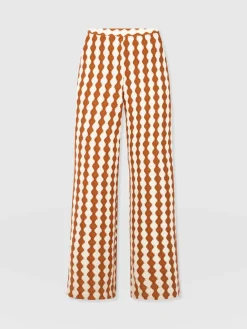 Pants|Saint and Sofia Victory Wide Leg Pant - Brown/Cream