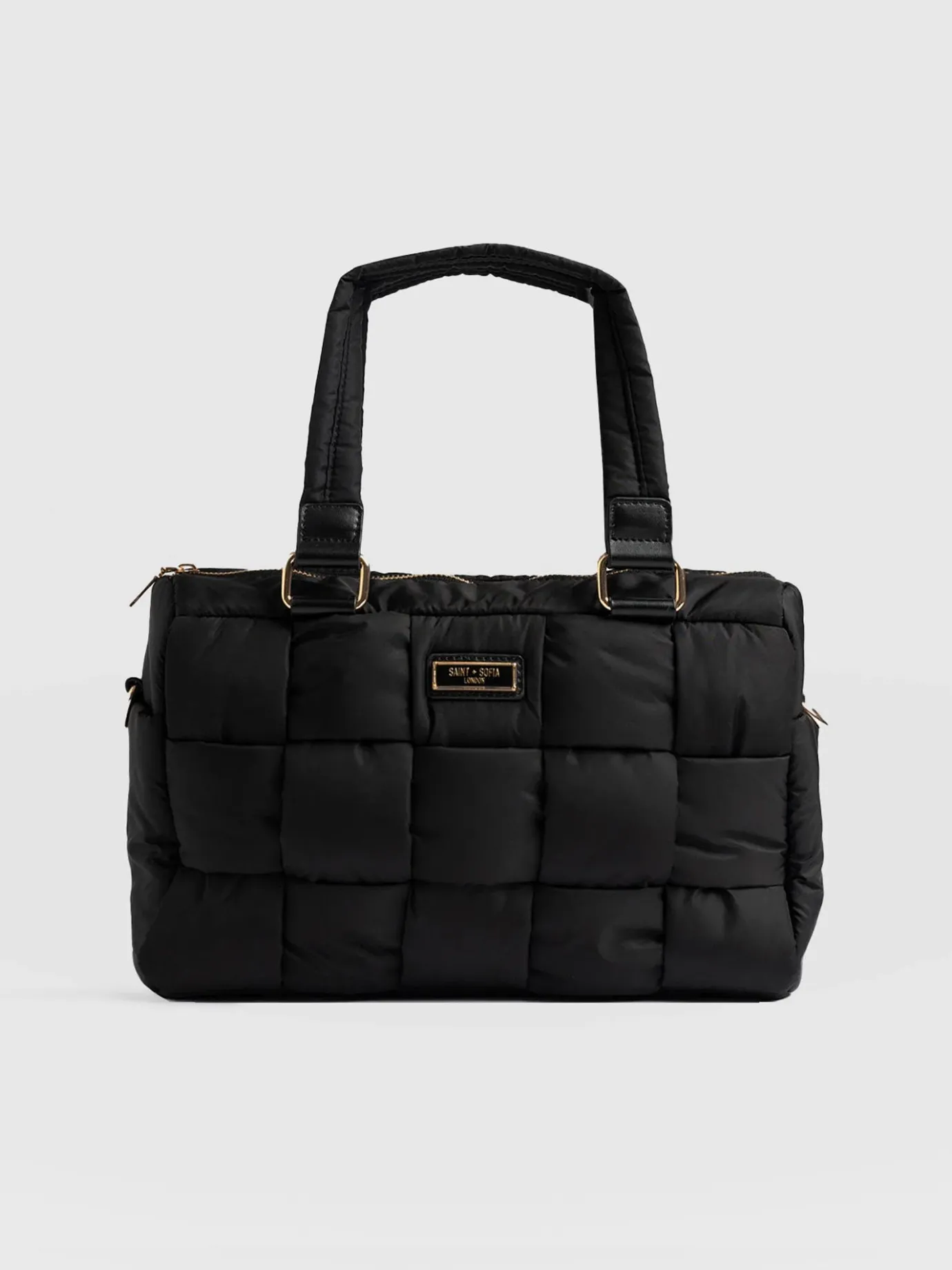 Accessories|Shoulder Bags|Saint and Sofia Woven Duffle Bag - Black/Grey